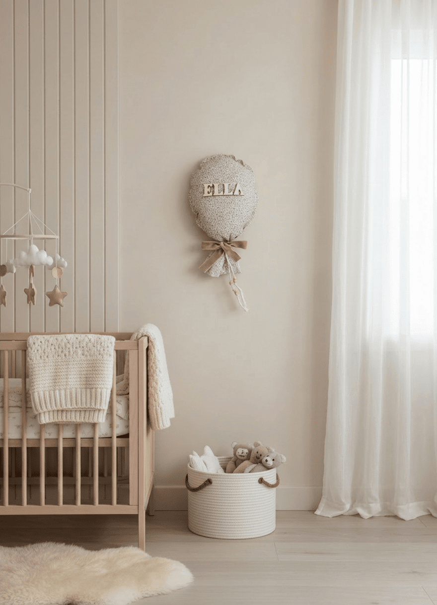 GLOBO DE TELA PERSONALIZADO BEIGE