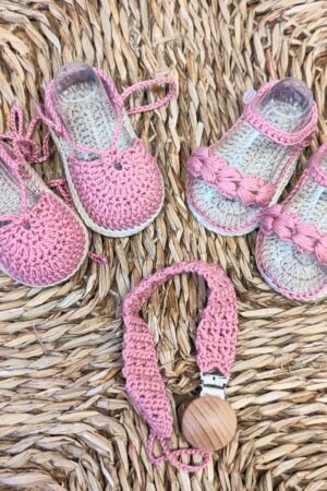 sandalia de verano hecha a mano para bebé de algodón