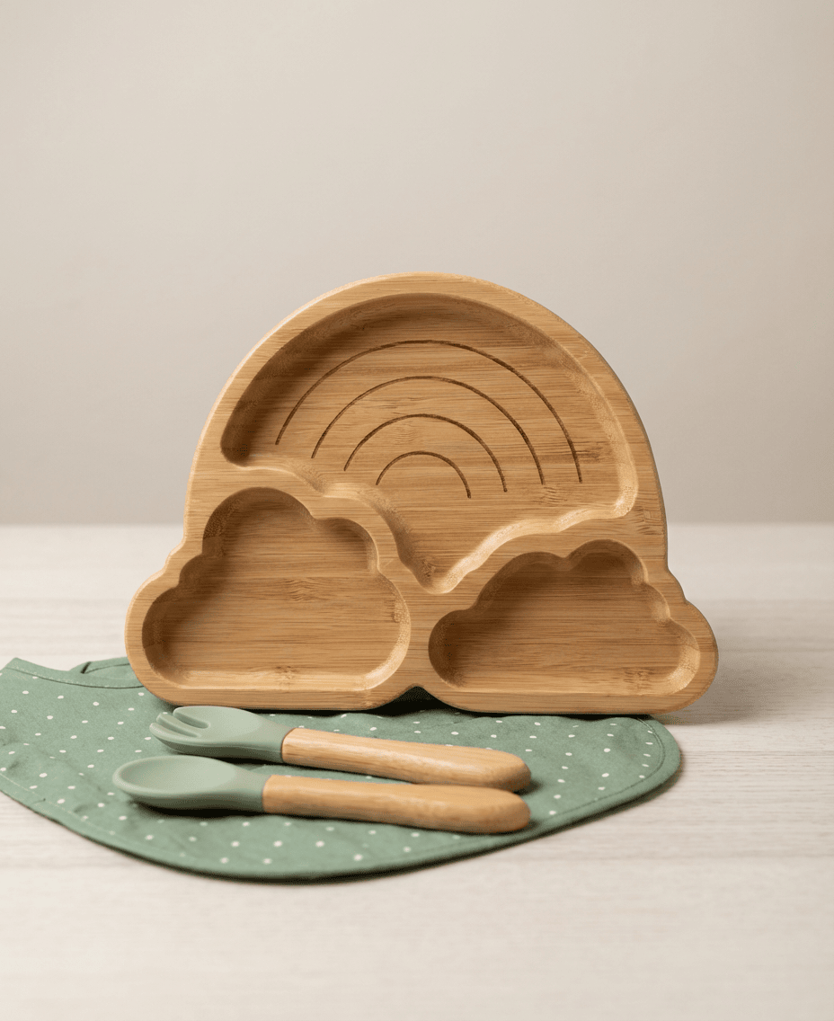 BABERO Y CONJUNTO VAJILLA VERDE