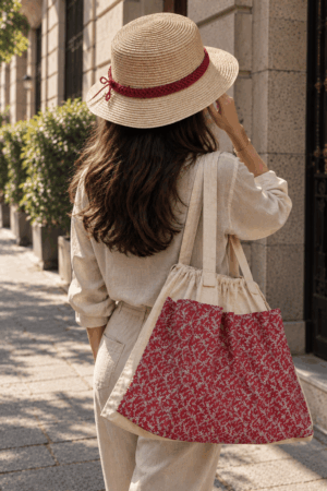 CONJUNTO DE SOMBRERO Y BOLSA ARTESANAL